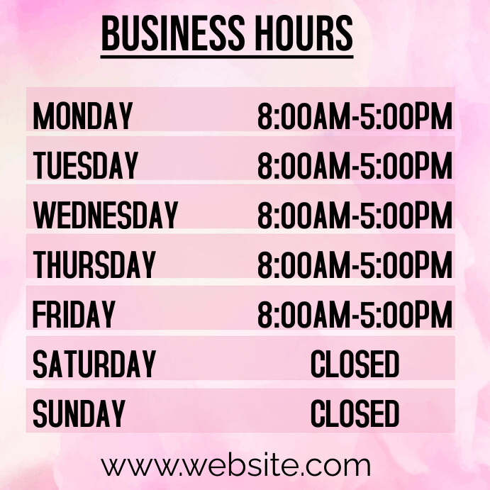 Business opening hours design template | PosterMyWall