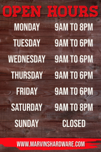 Business Hours Template | PosterMyWall