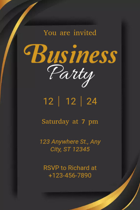 Parte Template Business Party invitation card Template | PosterMyWall