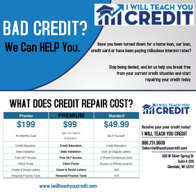 60 Credit Customizable Design Templates Postermywall