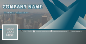 蓝绿色 Corporate Branding Facebook Ad Template