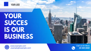 Blue Business Success Promotion Digital Display Template