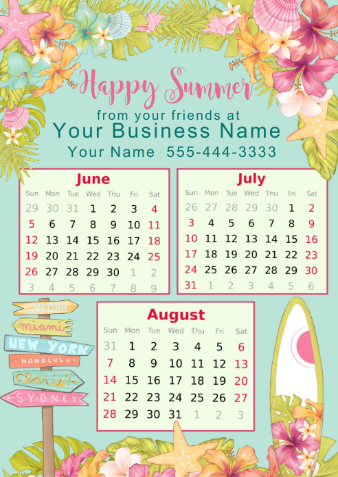 Business Promotional Summer 2022 Calendar Template | Postermywall