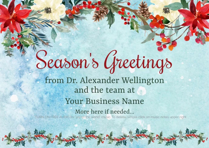 Business Season's Greeting Postcard Template