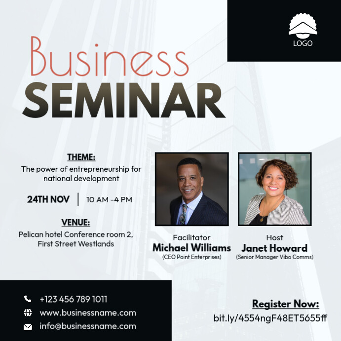 Business Seminar Flyer Publicação no Instagram template