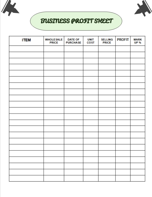 Business Sheet Template PosterMyWall