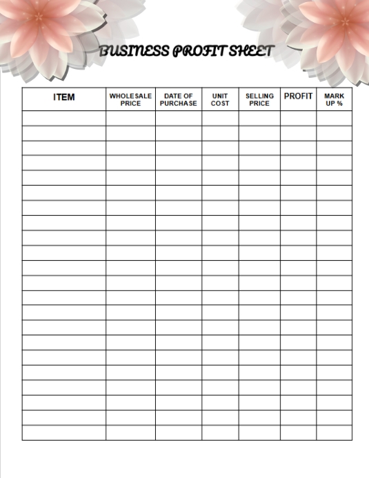 Business Sheet Template PosterMyWall