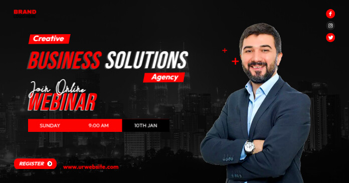 Business Solution Ads Facebook Shared Image template