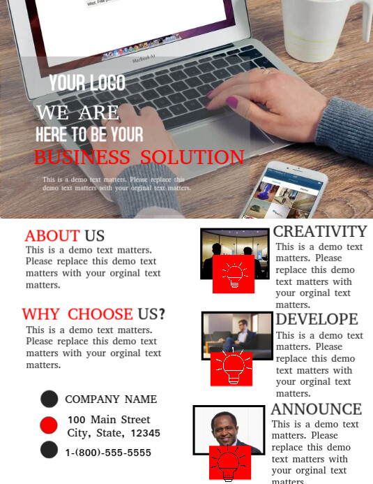 Business Solution Flyer (US Letter) template