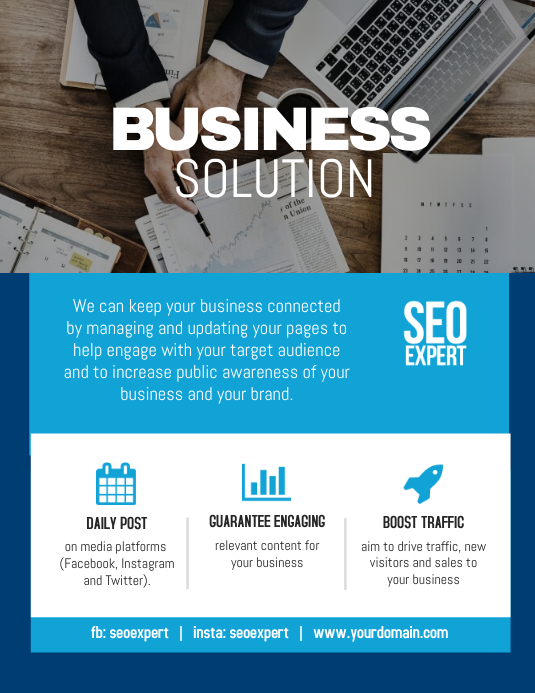 Business Solution modern flyer template | PosterMyWall