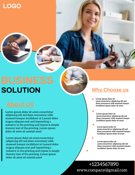 BUSINESS SOLUTIONS ad flyer Template | PosterMyWall