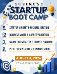 White Startup Boot Camp Flyer Template