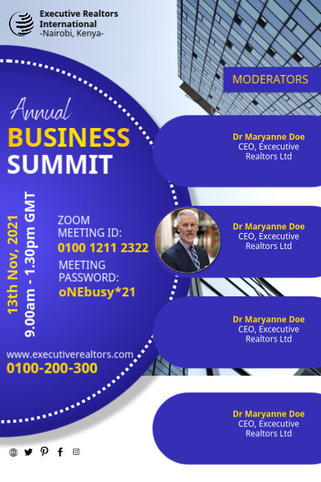 Summit Format Business summit Template | PosterMyWall