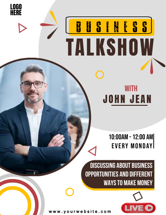 Business talk show flyer Template | PosterMyWall