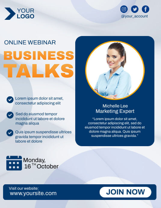 Business Talks Webinar Flyer (US Letter) template