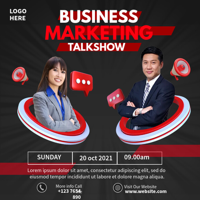 Business Talkshow Сообщение Instagram template