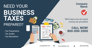 White Tax Preparation Services Facebook Shared Image Template