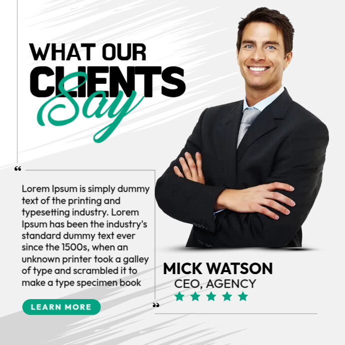 Business Testimony Template | PosterMyWall