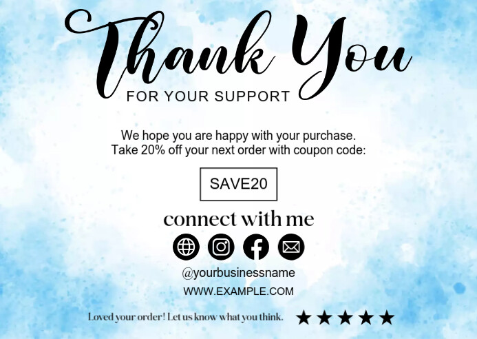 Business Thank you Card Template A6