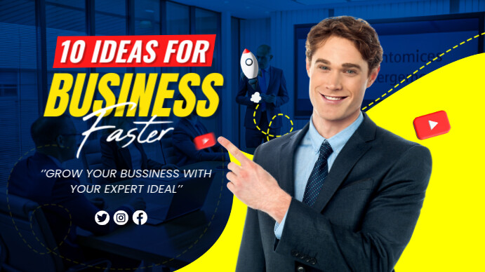 Business Tips Thumbnail Уменьшенное изображение YouTube template