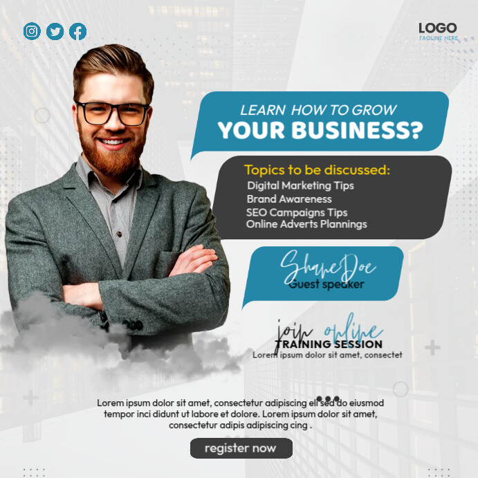 Business Webinar Template | PosterMyWall
