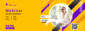 Оранжевый Webinar Promotion Facebook-coverfoto Template