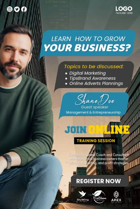 Business Webinar Poster Póster template