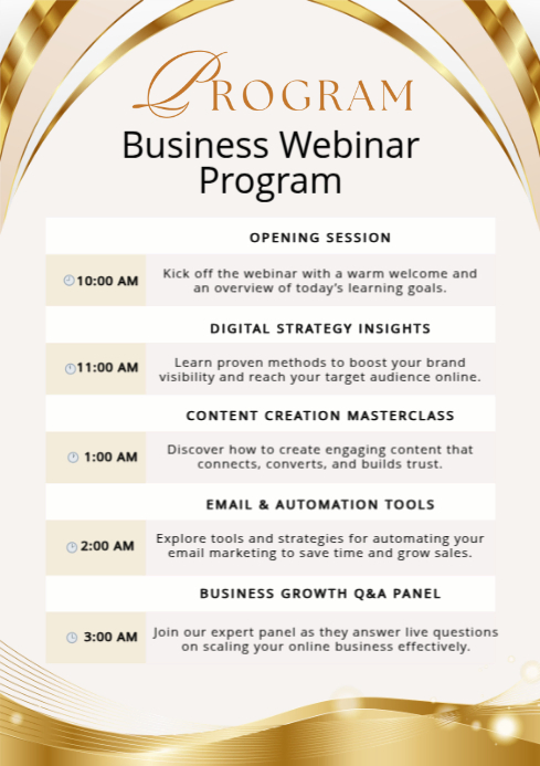 White Business Webinar A4 Template | PosterMyWall