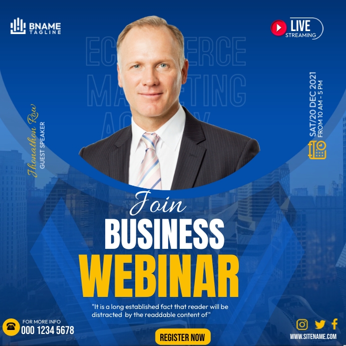 Copy of Business Webinar Template | PosterMyWall