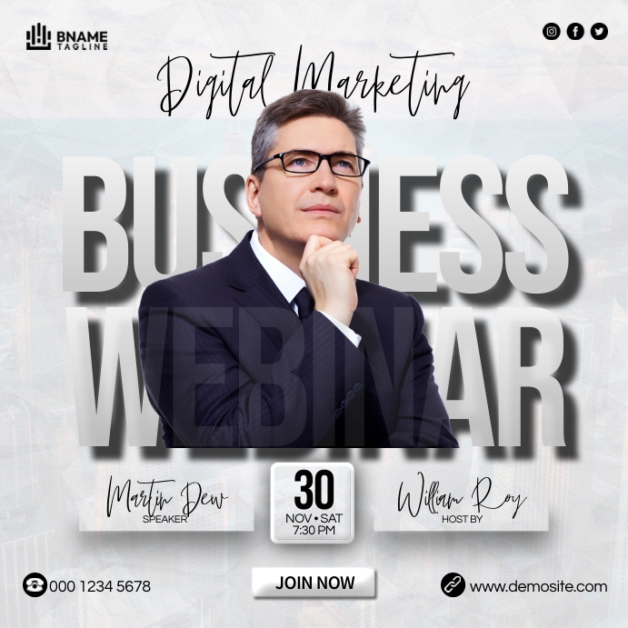Business Webinar Template | PosterMyWall