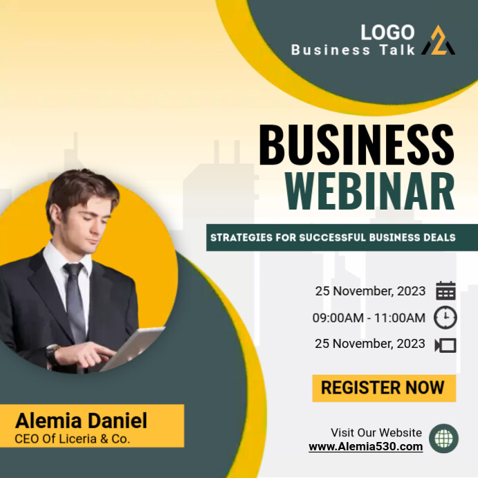 Business Webinar template | PosterMyWall