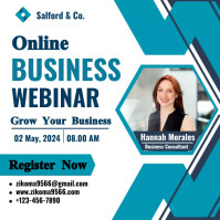 Online Business Webinar Social Media Poster Template | PosterMyWall
