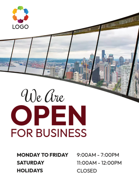 business working hours template Flyer (US Letter)
