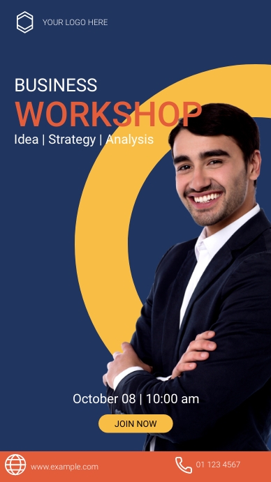 Business Workshop Flyer template Instagram Story