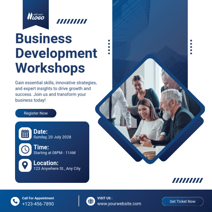 Business Workshop Poster Instagram Plasing template