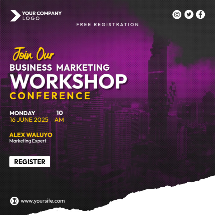 Square Ad Example Business Workshop Square Ads Template | PosterMyWall