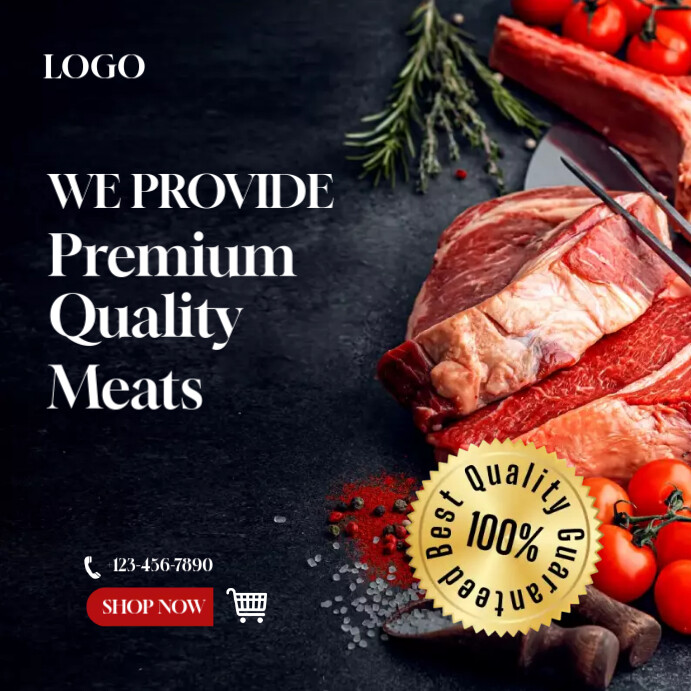 butcher meat shop template | PosterMyWall