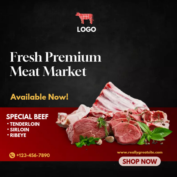 Copy of butcher meat shop template | PosterMyWall