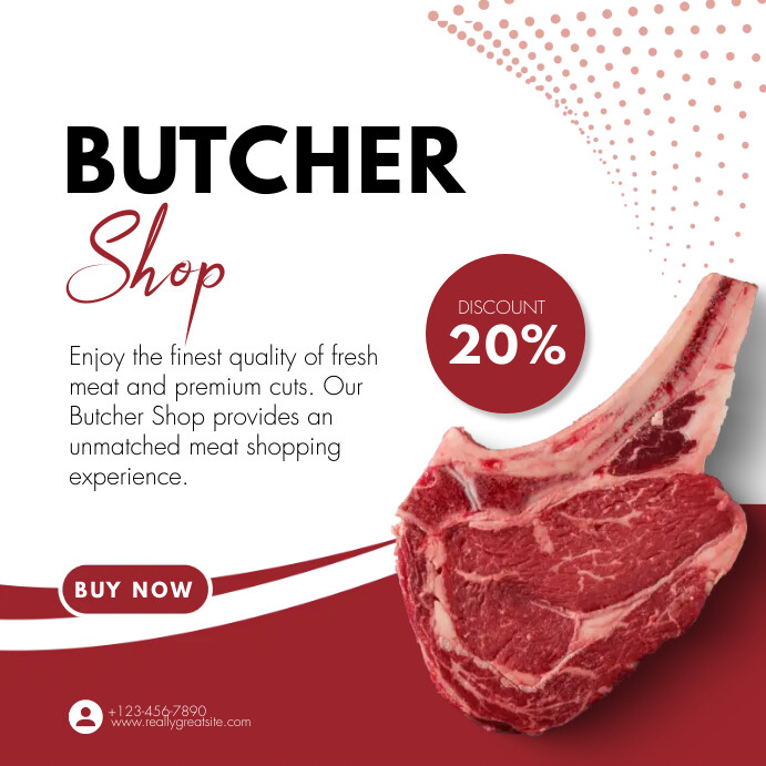 Copy of butcher meat shop template FLYERS | PosterMyWall
