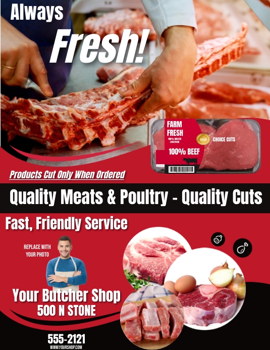 Butchery Risk Poster BUTCHER SHOP Template | PosterMyWall