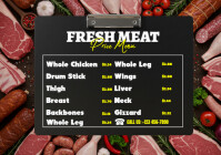 Black Meat Price Menu A4 Template