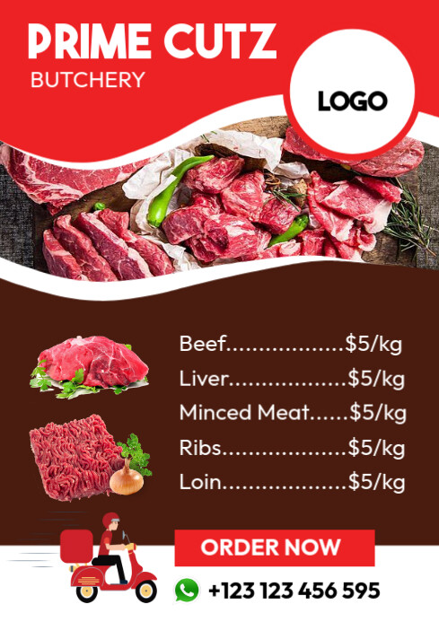 Butchery Risk Poster Butchery Ad เทมเพลต | PosterMyWall