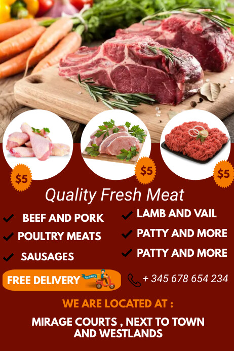 Butchery Risk Poster butchery flyer Template | PosterMyWall