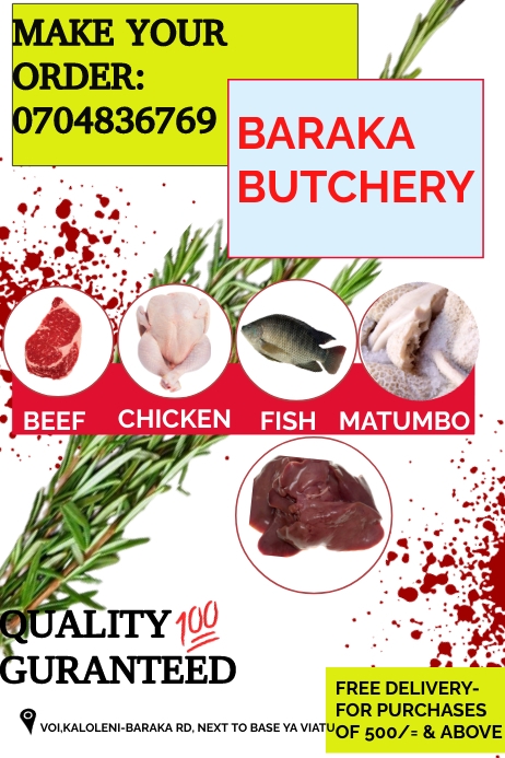 BUTCHERY POSTER Template | PosterMyWall