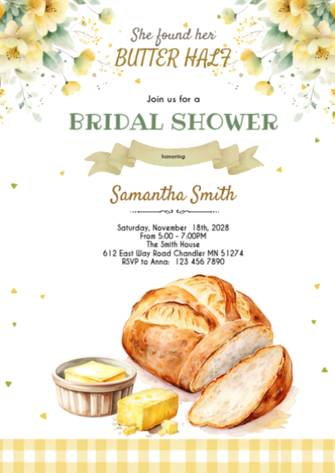 Modèle Butter Half Bridal Shower invitation | PosterMyWall