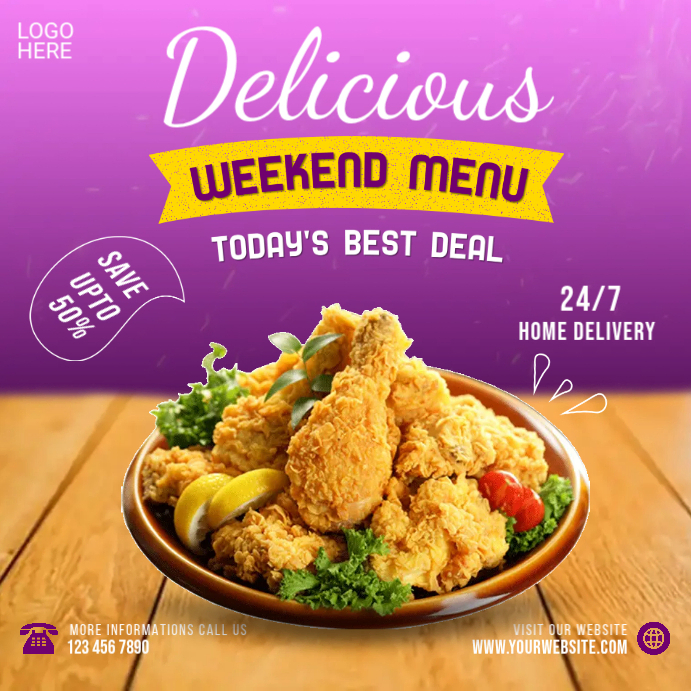 Weekend Set Menu Design Buttered Chicken Weekend Menu Template | PosterMyWall