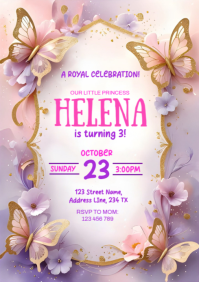 White Birthday Celebration A4 Template