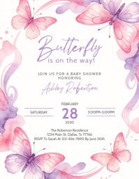 White Baby Shower Pamflet Template