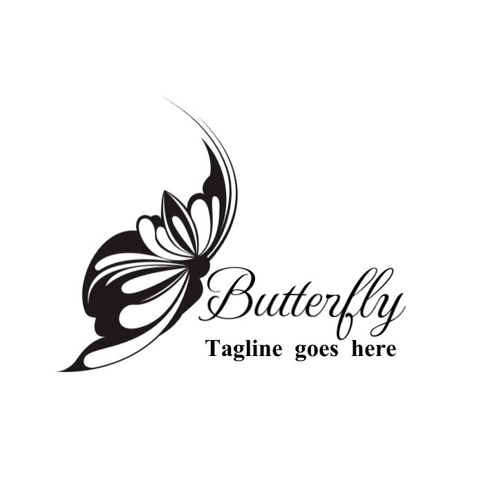 Butterfly logo, butterfly beauty logo template