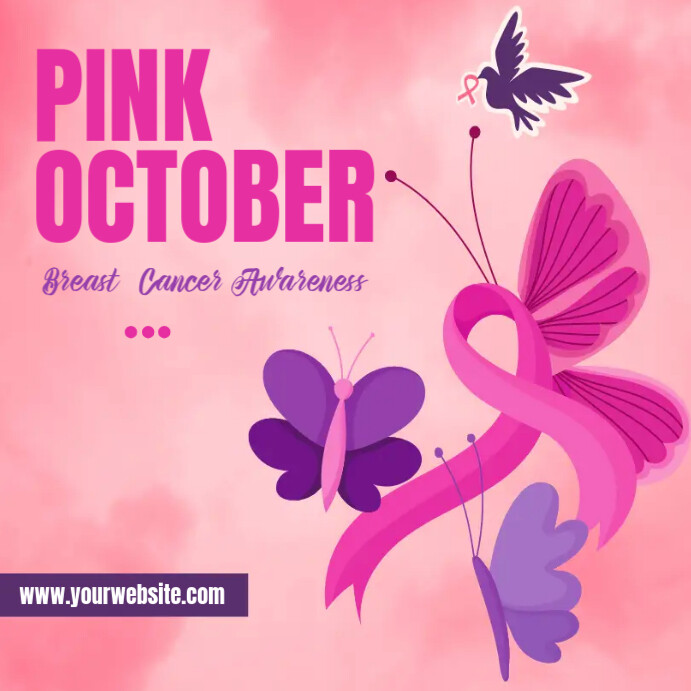 Plantilla de butterfly pink october instagram post | PosterMyWall